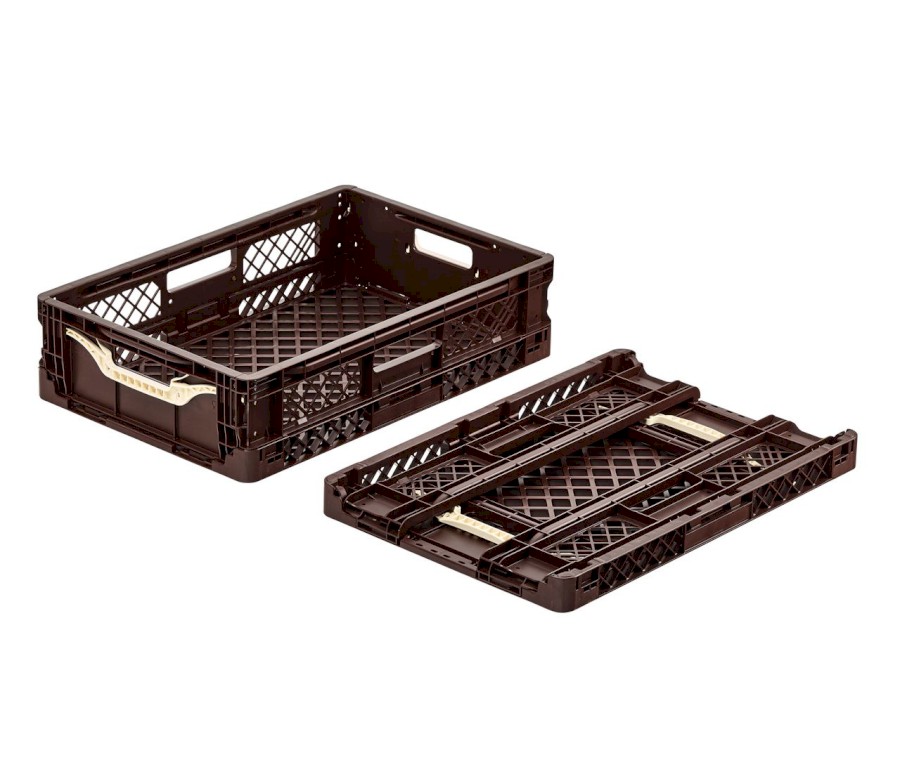 Přepravka 1449.232100 hnědá skládací, OÚ, perforovaná